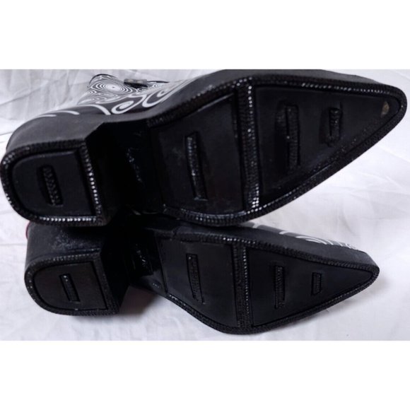 BLAZIN ROXX Layla Sz 7 Rain Boots Black White Outdoor Chore Cowgirl Boot 58106 - Picture 8 of 16